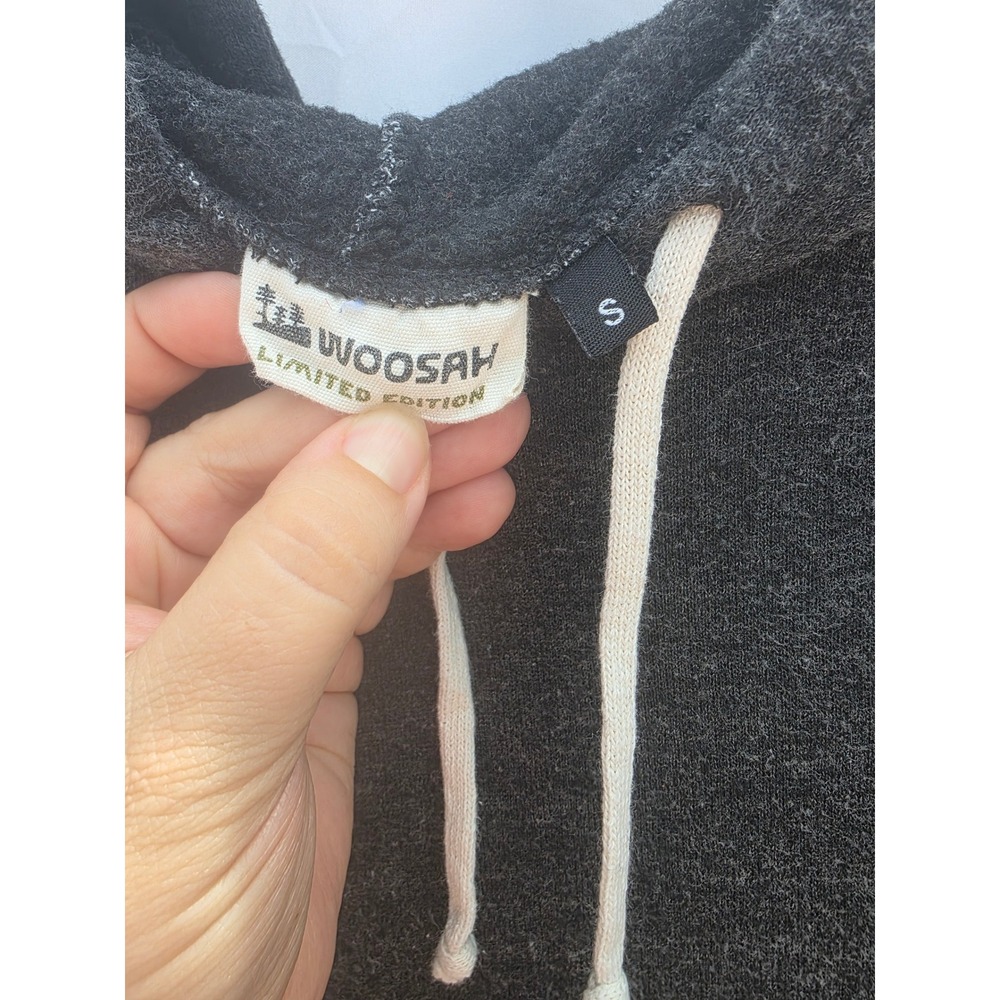 Woosah Limited Edition Hoodie Charcoal Gray Heathered Pullover Sweatshirt Small - Picture 6 of 6